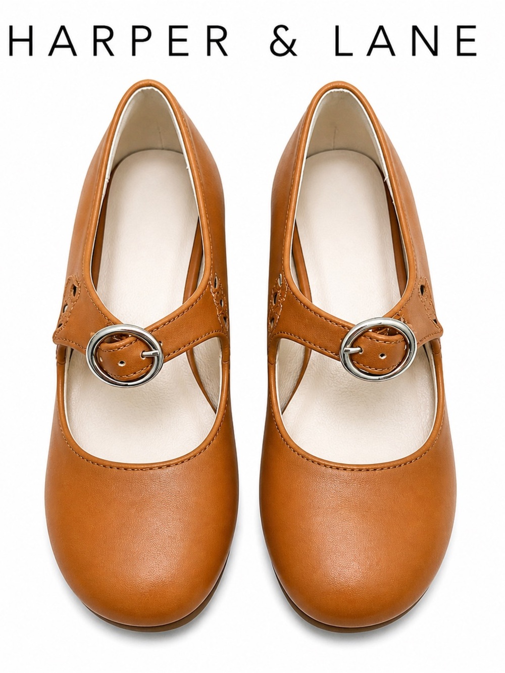 Harper & Lane Tan Mary Jane’s Heels for Women NWT